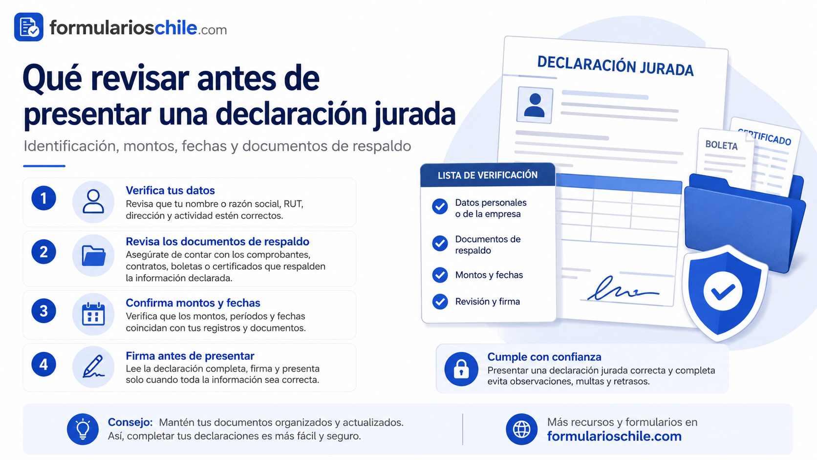 Medios para presentar declaraciones juradas